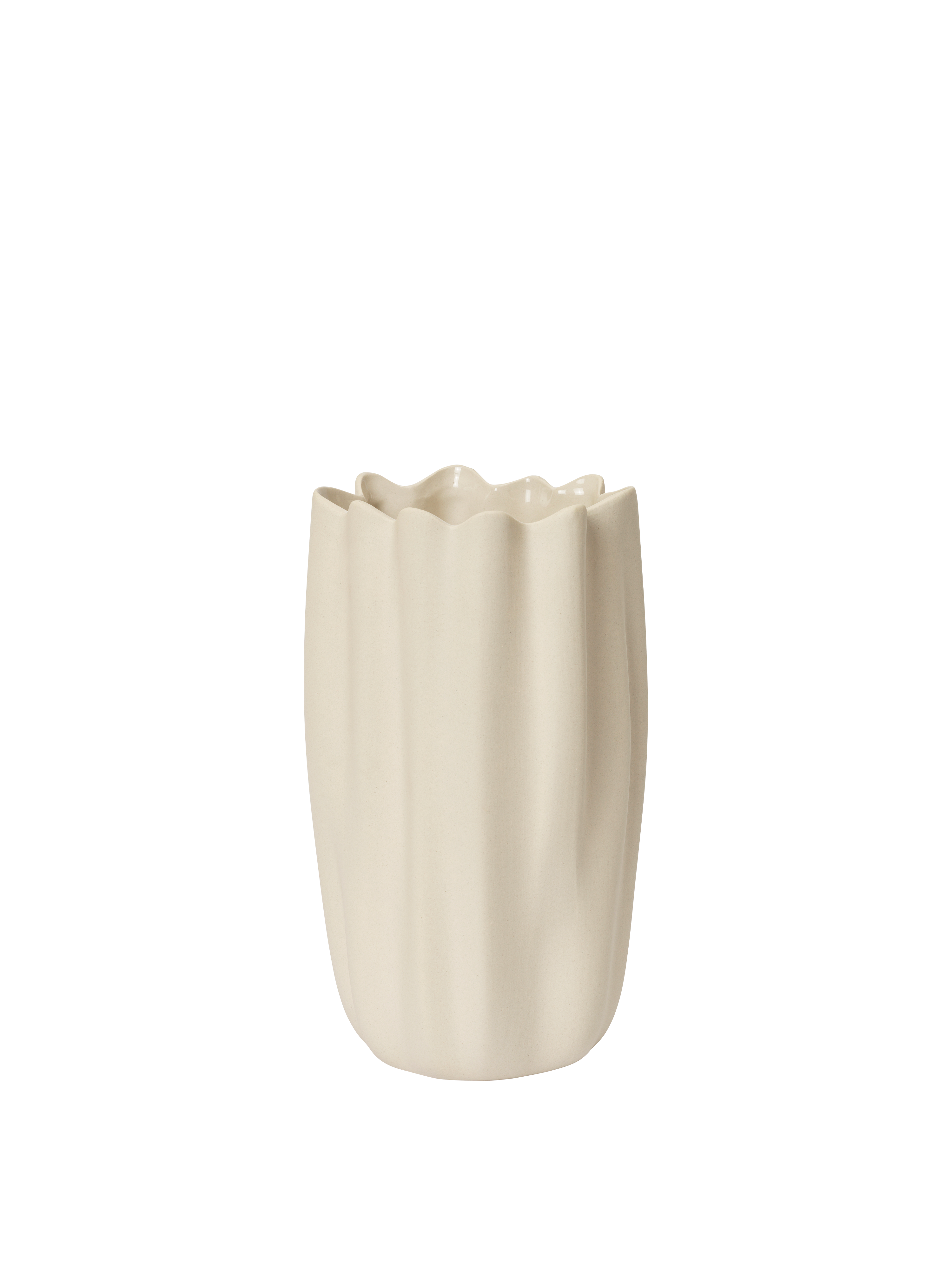 Vase en grès blanc cassé 13 x 14 x 23 cm Nium - Ferm Living