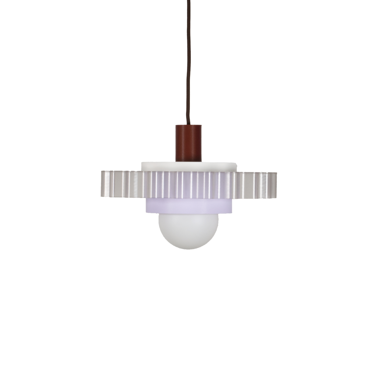 Suspension en plastiques 3D recyclés avec son câble marron 28x14,5cm Gigi n°3 - Warren et laetitia