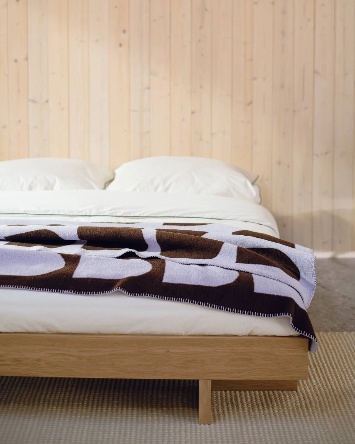 Plaid in cotone lilla e marrone 150 x 200 cm Gilli - noo.ma