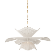 Suspension en textile laiton vieilli 86x43cm Amanda - Mitzi