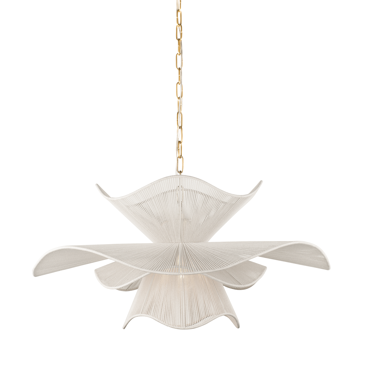 Suspension en textile laiton vieilli 86x43cm Amanda - Mitzi