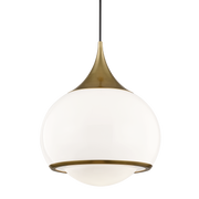 Suspension en acier laiton vieilli 36x44cm Reese - Mitzi