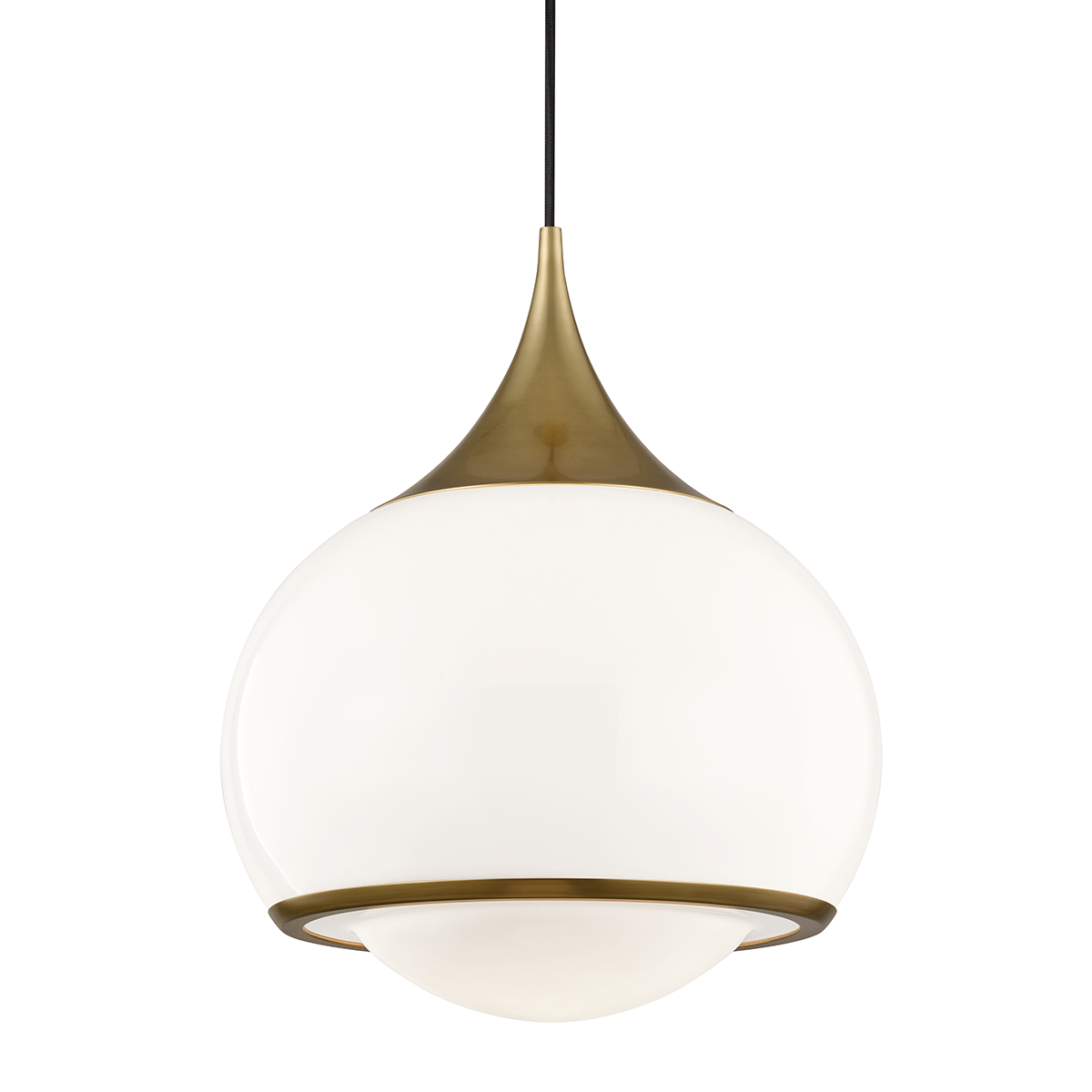 Suspension en acier laiton vieilli 36x44cm Reese - Mitzi