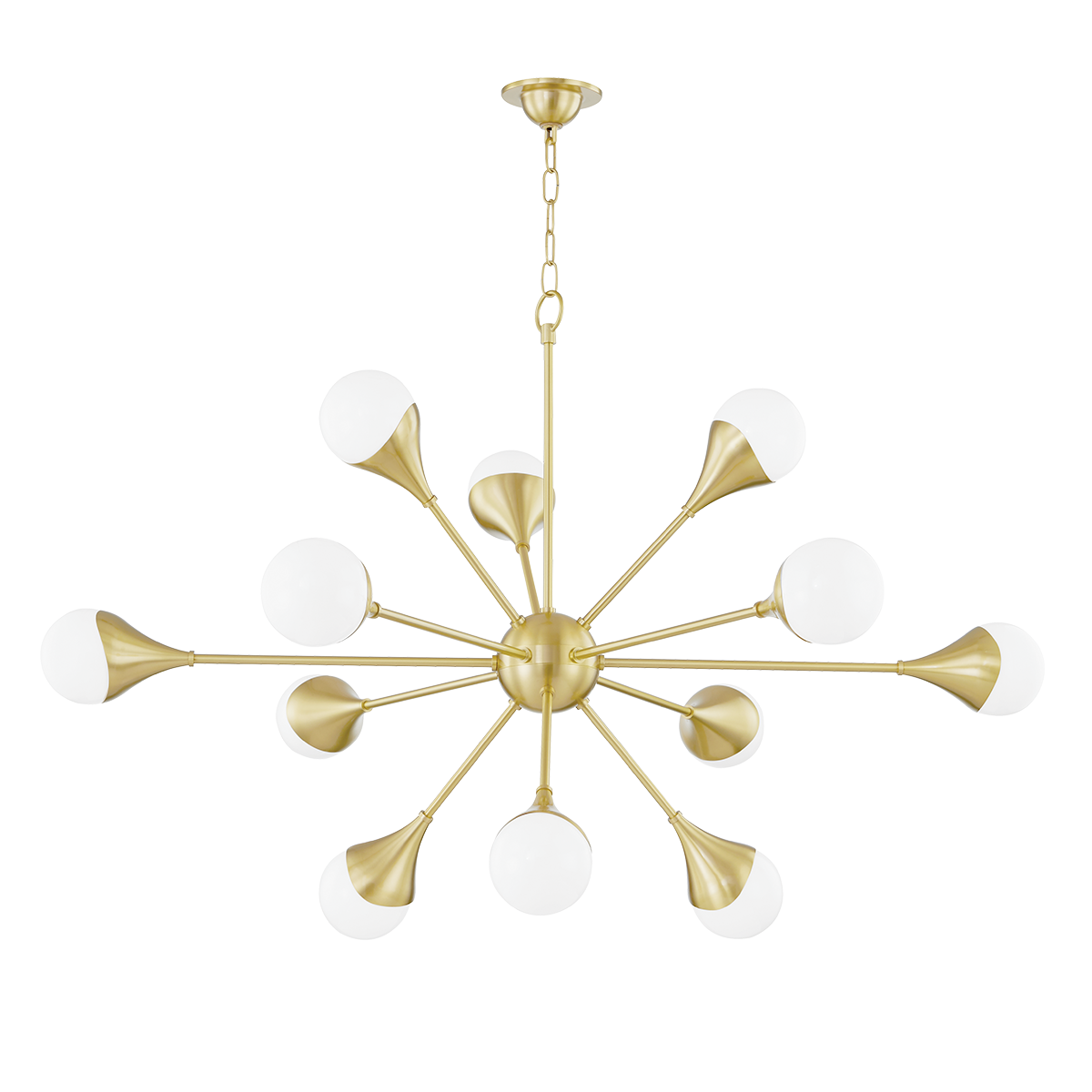 Suspension en acier laiton vieilli 124x80cm Ariana - Mitzi
