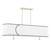 Linear suspension in steel with aged brass 38x120x44cm Zara - Mitzi