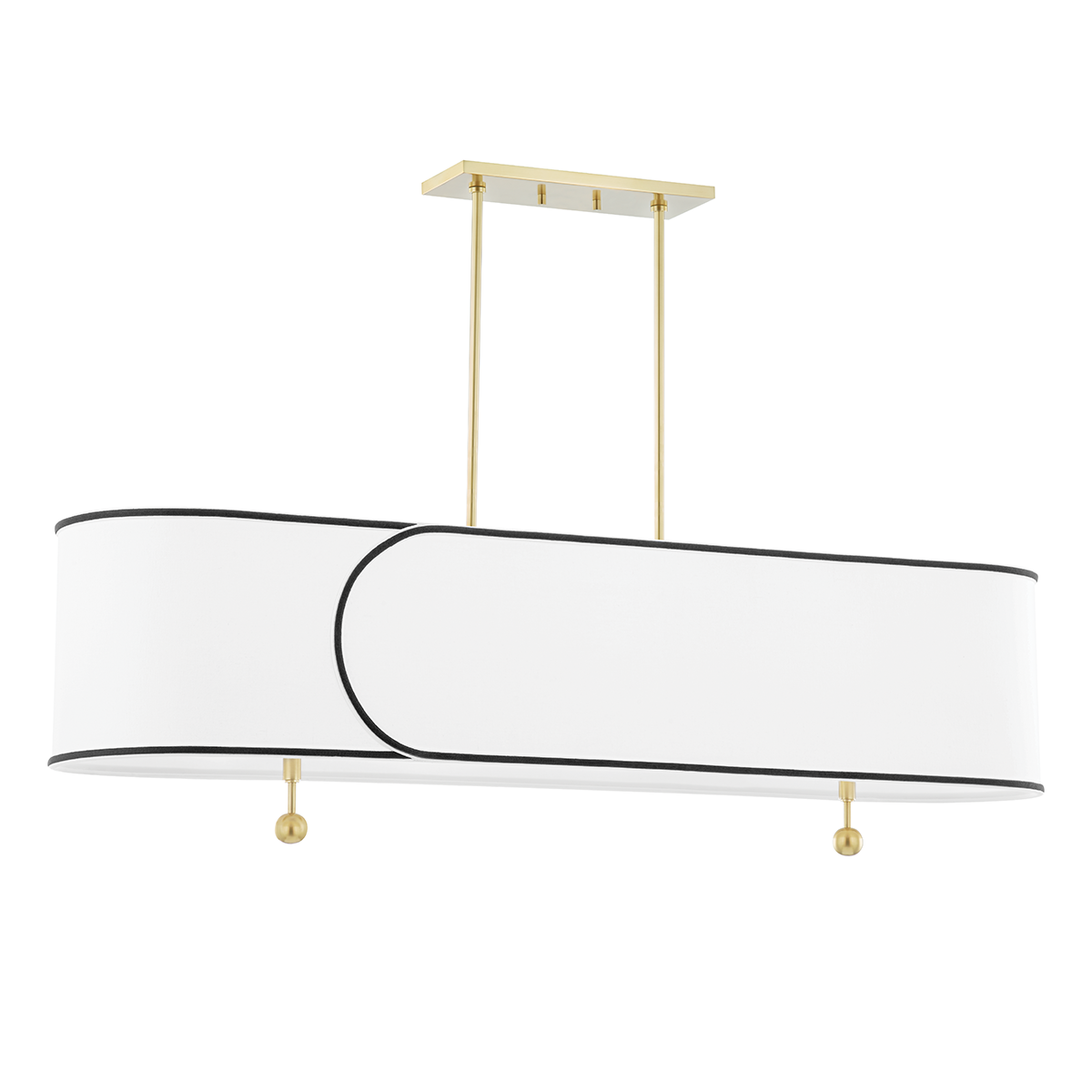 Linear suspension in steel with aged brass 38x120x44cm Zara - Mitzi