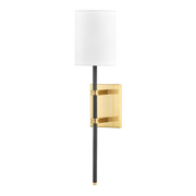 Wall sconce in steel, aged brass and antique bronze 12x52cm Denise - Mitzi