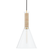 Suspension en acier laiton vieilli 28x54cm Besa - Mitzi