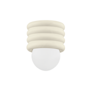 Ceiling light in aged brass ceramic and antique ivory ceramic 17x22cm Bibi - Mitzi