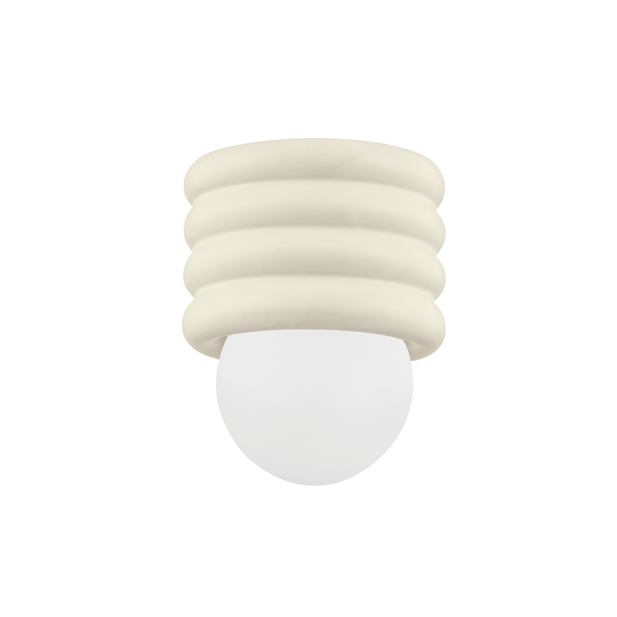 Ceiling light in aged brass ceramic and antique ivory ceramic 17x22cm Bibi - Mitzi