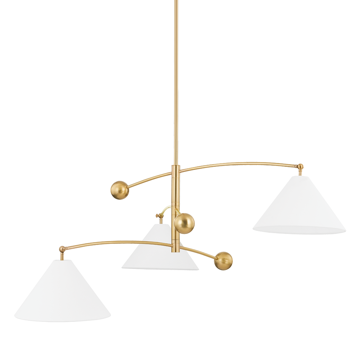 Suspension en acier laiton vieilli 140x55cm Birdie - Mitzi