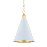 Suspension in steel, aged brass and arctic blue 32x49cm Fenimore - Mitzi