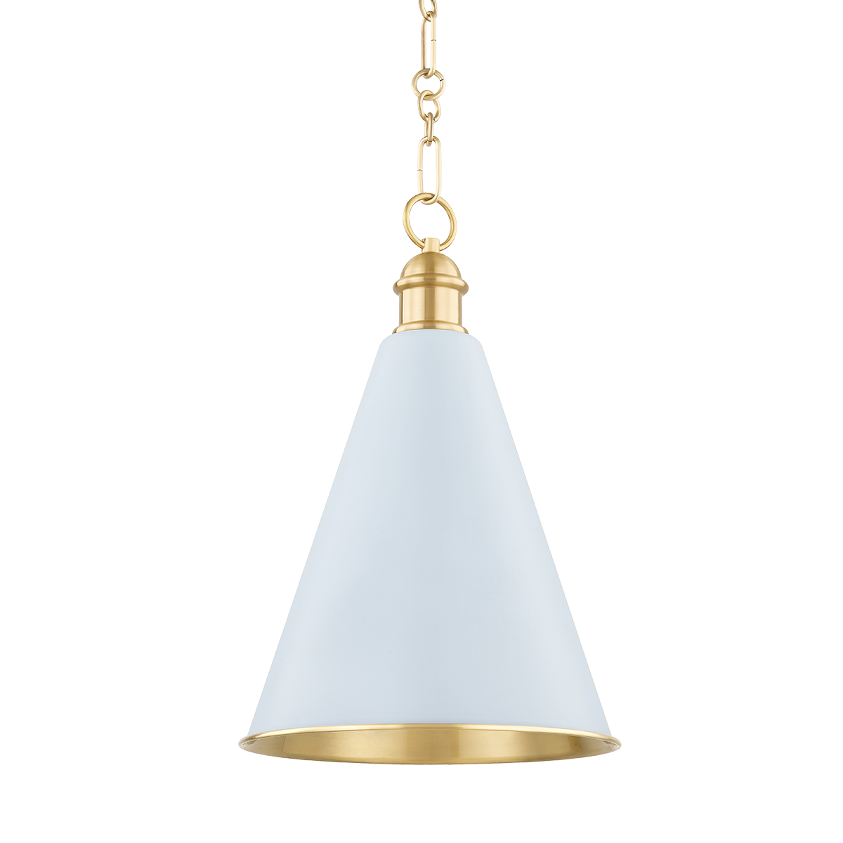 Suspension in steel, aged brass and arctic blue 32x49cm Fenimore - Mitzi