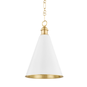 Suspension en acier laiton vieilli et blanc doux 32x49cm Fenimore - Mitzi