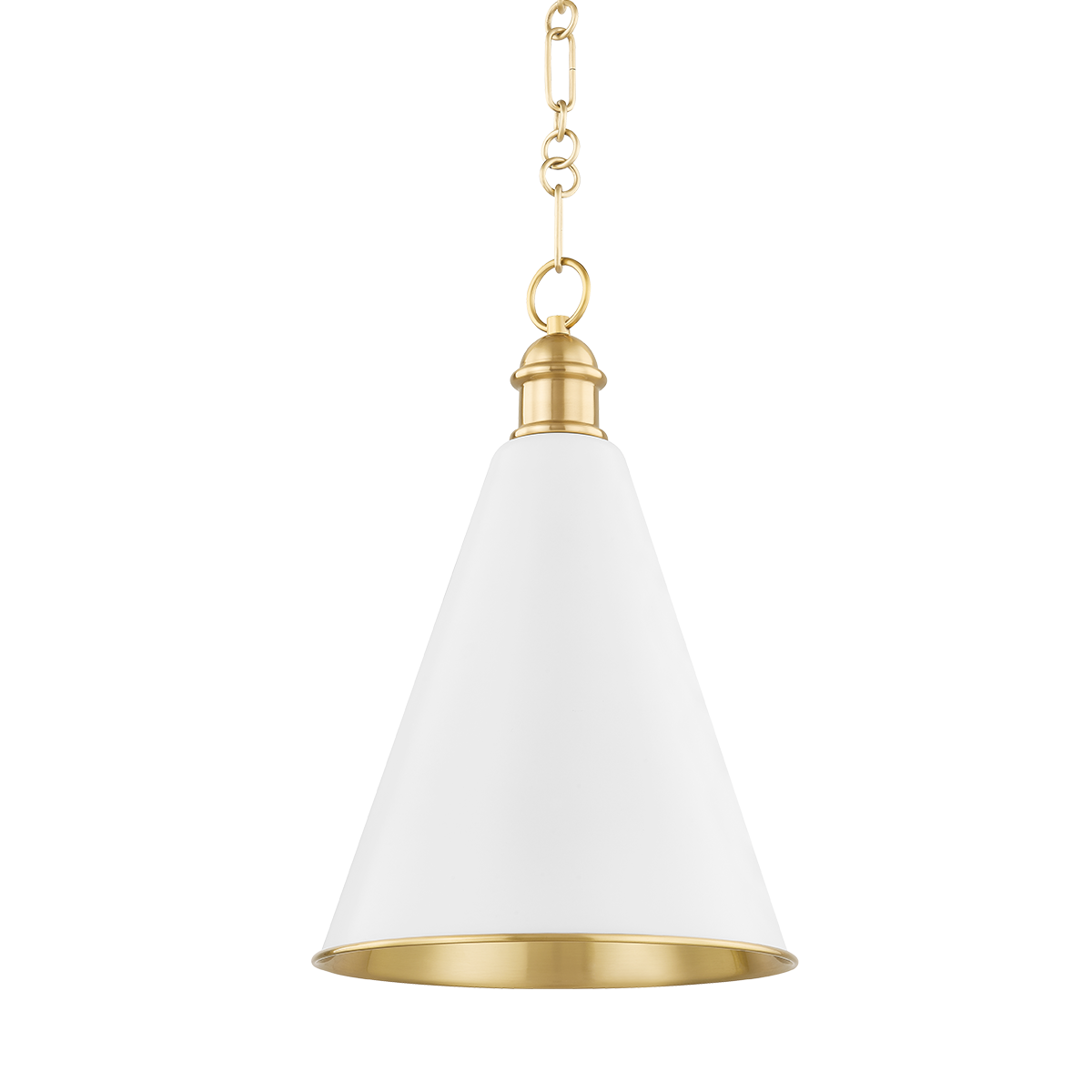 Suspension en acier laiton vieilli et blanc doux 32x49cm Fenimore - Mitzi