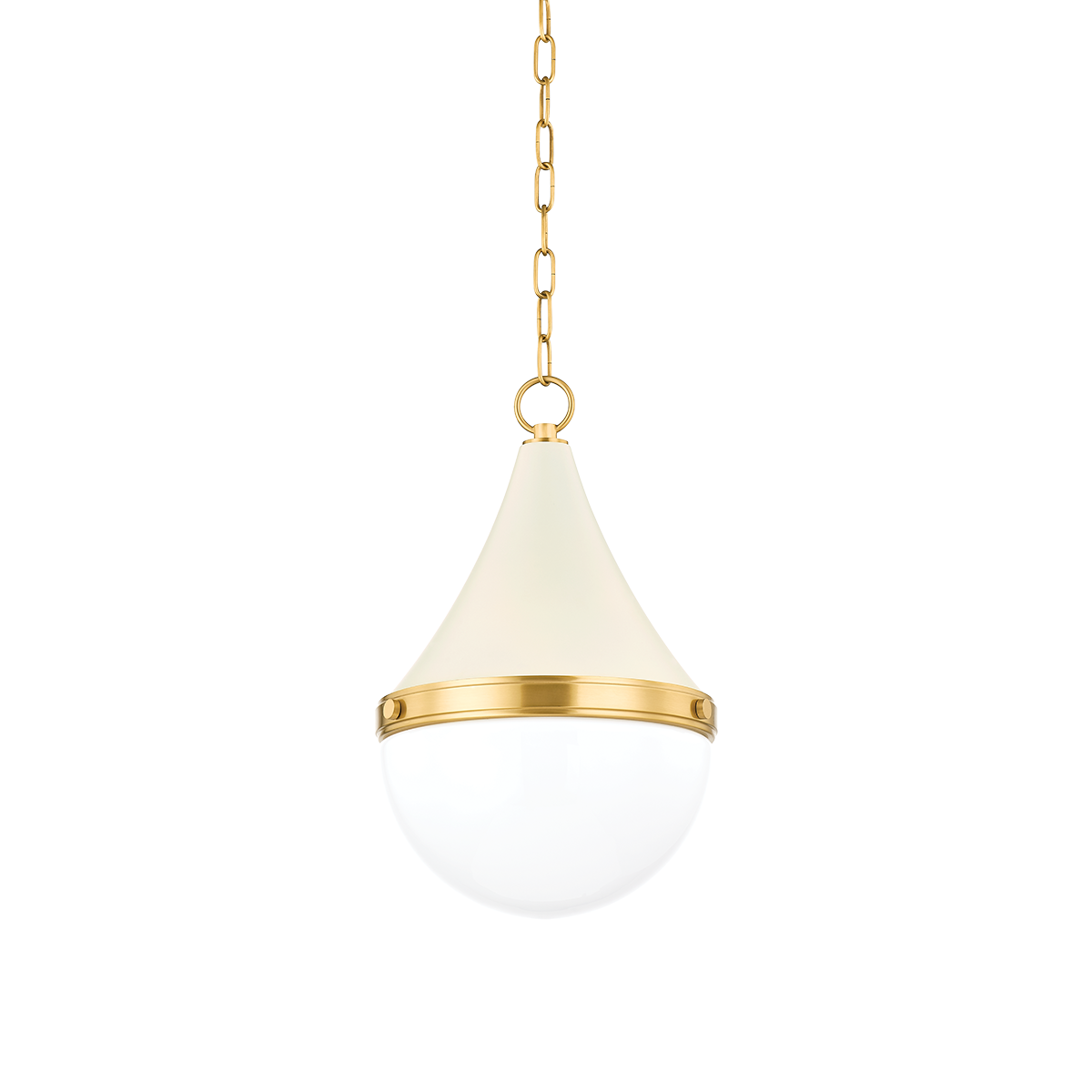 Suspension en acier laiton vieilli et crème 30x46cm Ciara - Mitzi