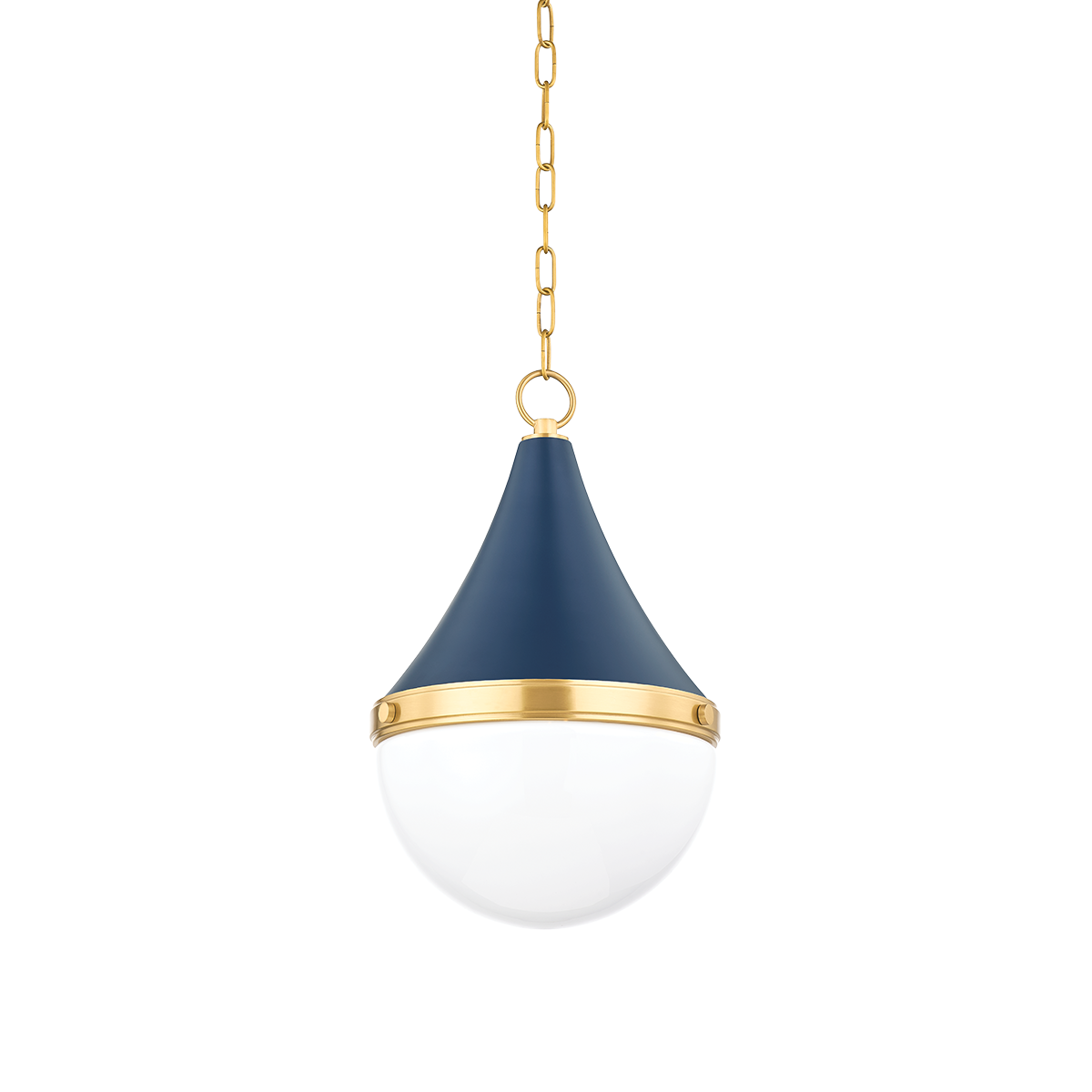 Suspension in steel, aged brass and soft navy blue 30x46cm Ciara - Mitzi