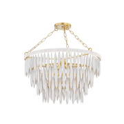 Suspension en acier laiton vieilli 61x39cm Tiffany - Mitzi