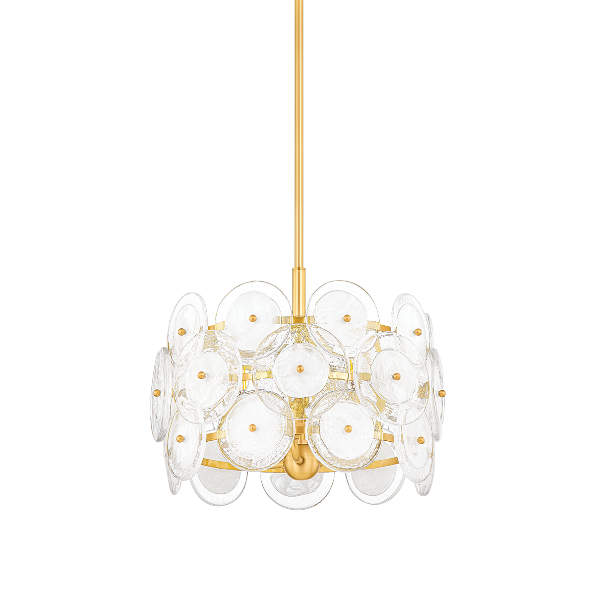 Suspension en acier laiton vieilli 40x32cm Zoella - Mitzi