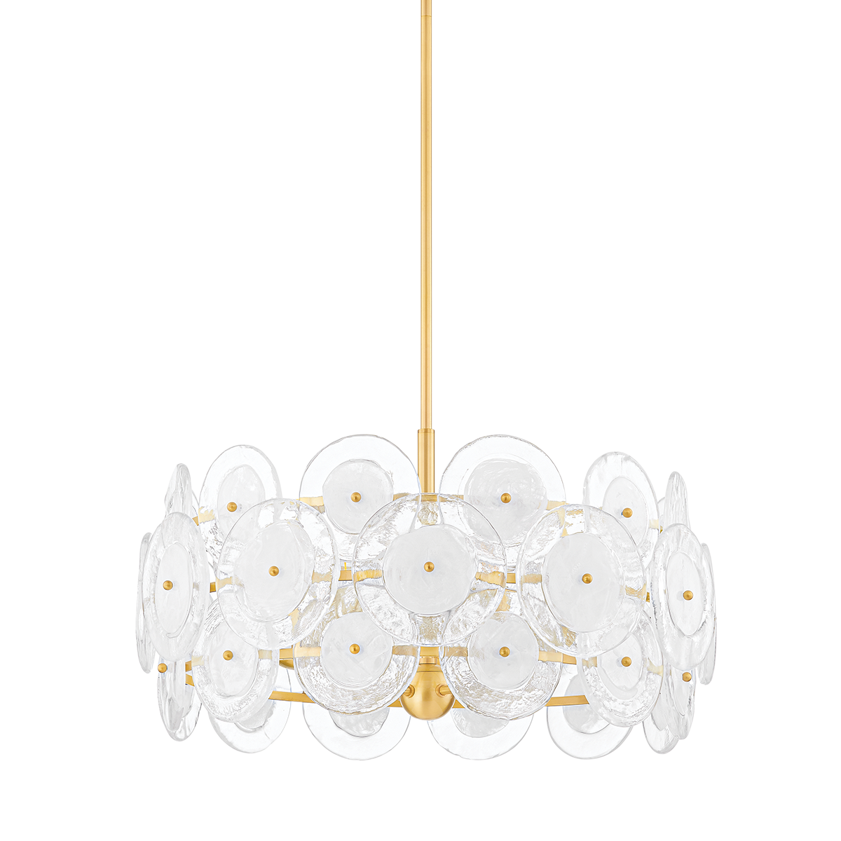 Suspension en acier laiton vieilli 60x33cm Zoella - Mitzi