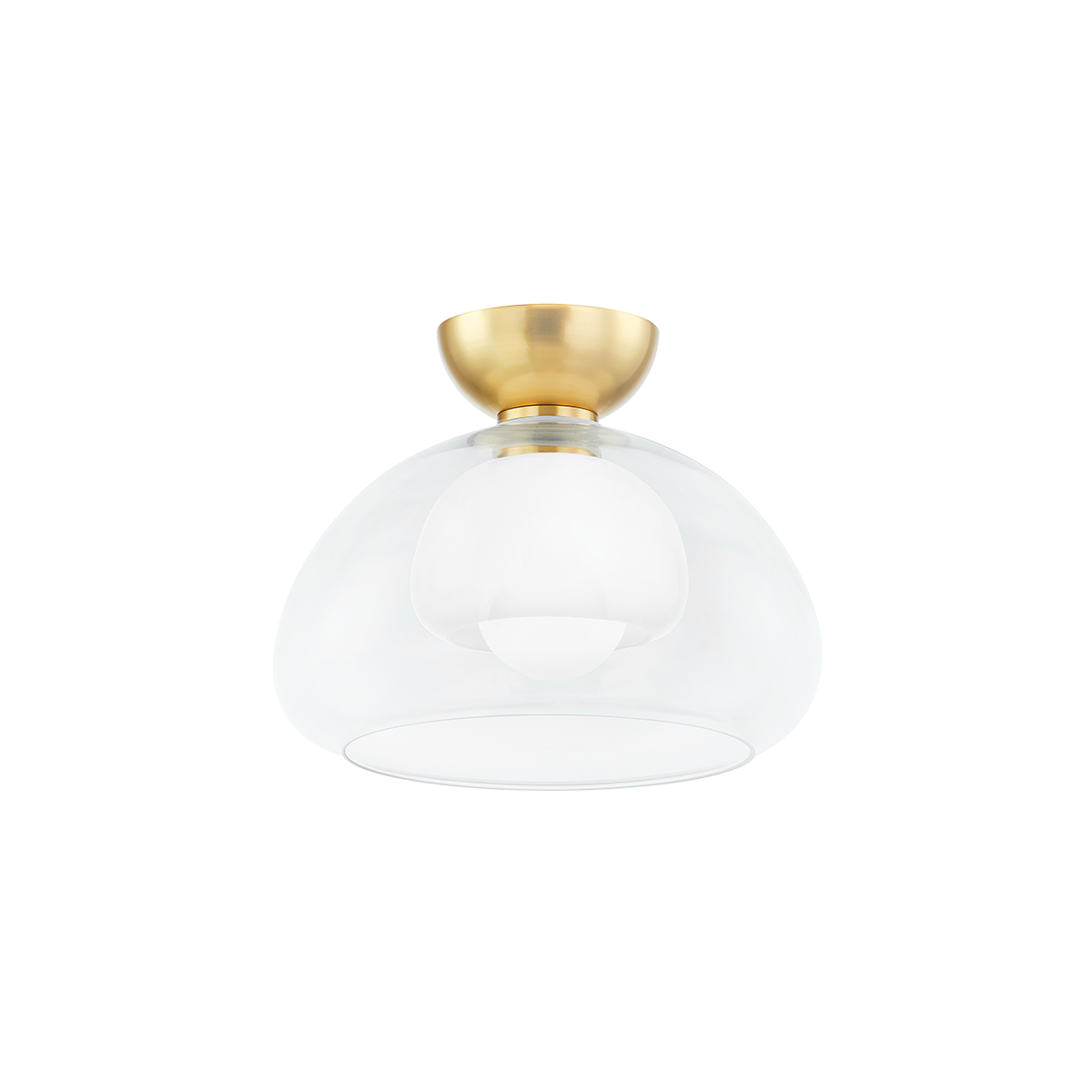Plafonnier en acier laiton vieilli 30x23cm Cortney - Mitzi