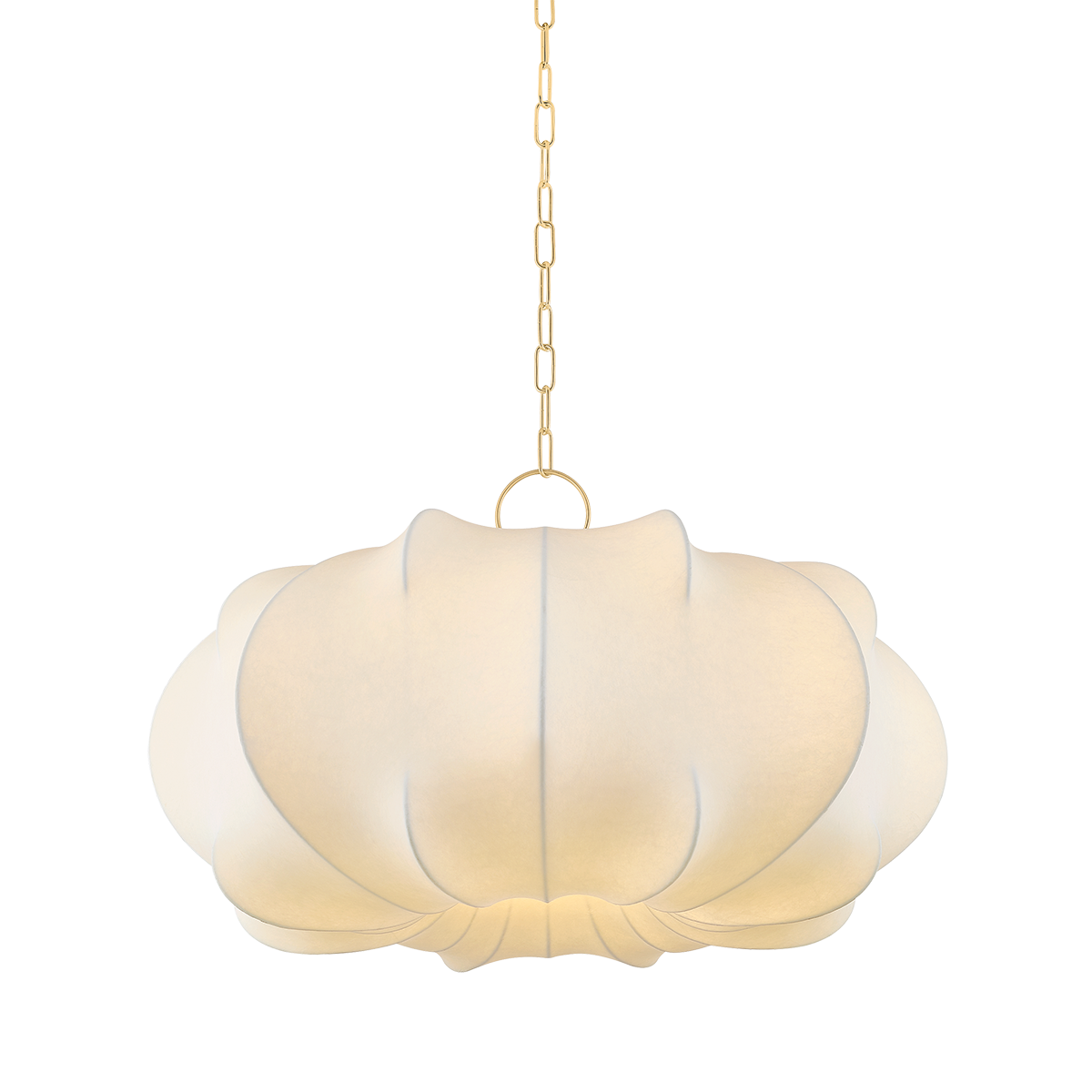 Suspension en textile laiton vieilli 91x54cm Keilah - Mitzi