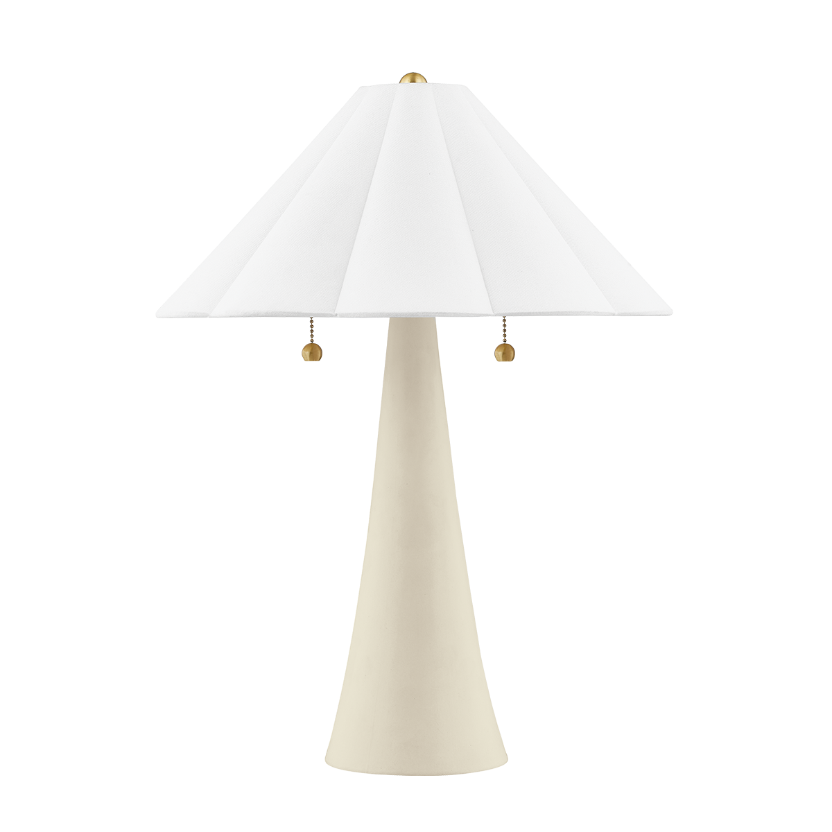 Table lamp in ceramic with aged brass and antique ivory ceramic 43x58cm Alana - Mitzi