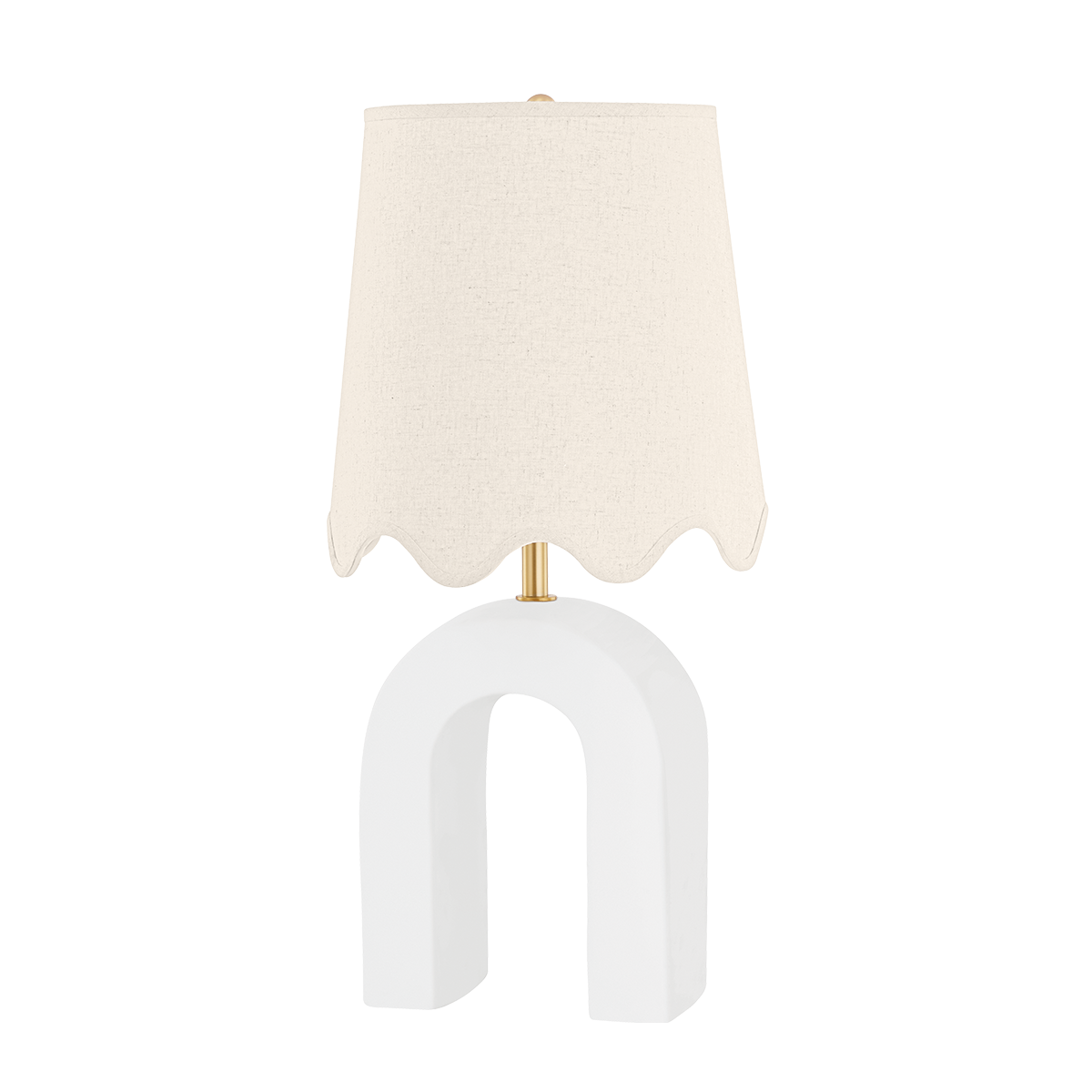 Table lamp in steel, aged brass and matte white ceramic 30x61cm Roshani - Mitzi