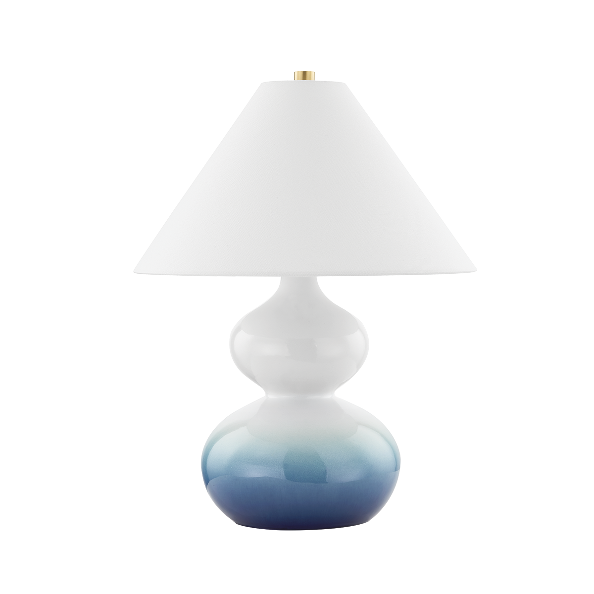 Lampe à poser en céramique laiton vieilli et céramique bleu dégradé 41x54cm Aimee - Mitzi
