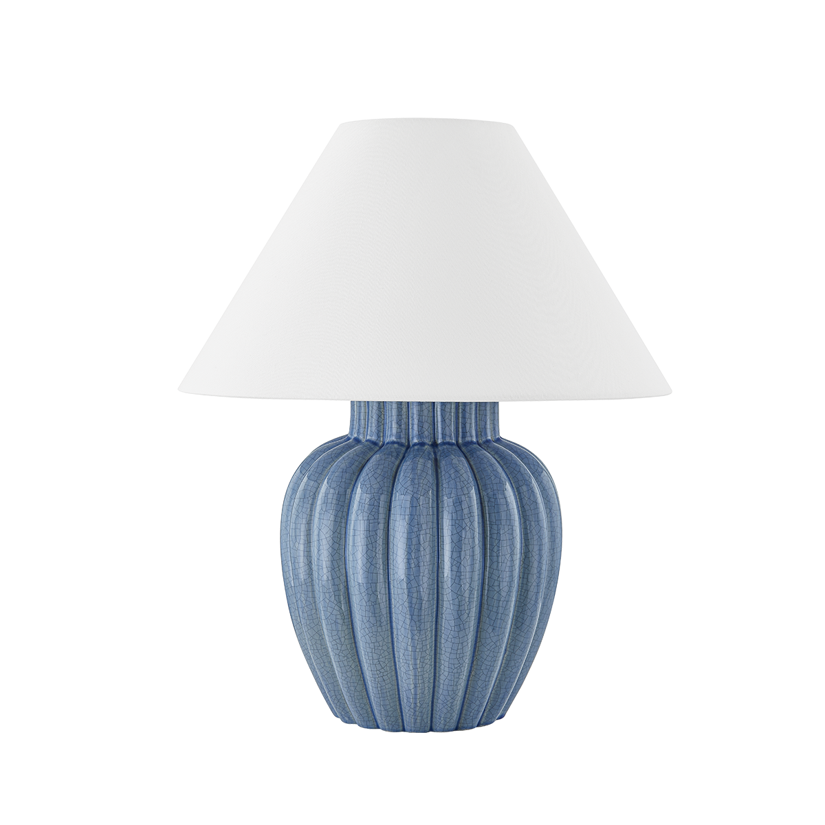 Lampe à poser en céramique laiton vieilli et céramique bleu arctique 42x51cm Clarendon - Mitzi