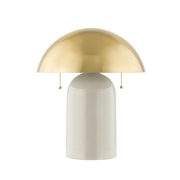 Table lamp in ceramic with aged brass and crackled white ceramic 34x42cm Gaia - Mitzi