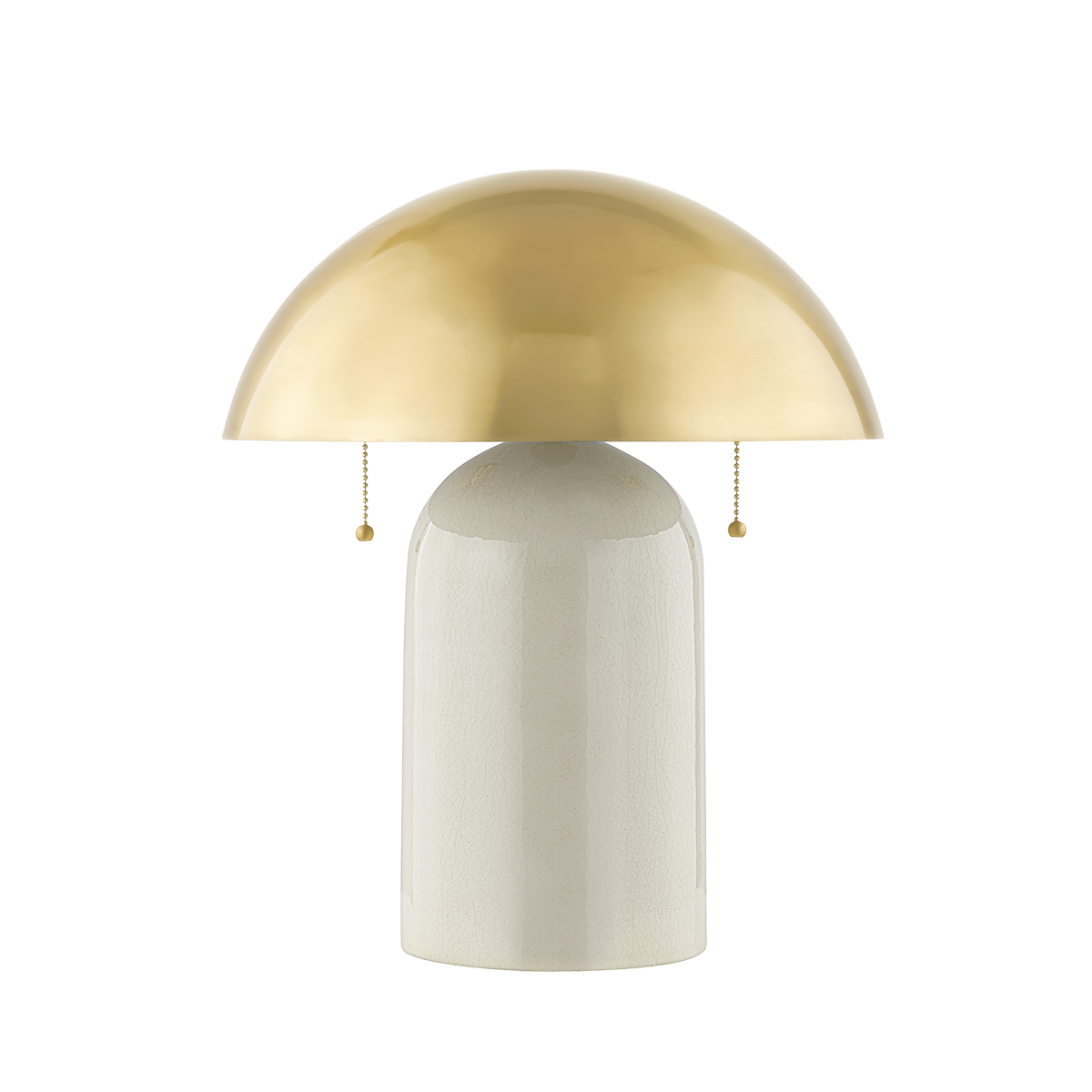 Table lamp in ceramic with aged brass and crackled white ceramic 34x42cm Gaia - Mitzi