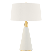 Lampe à poser en textile laiton vieilli 40x62cm Jen - Mitzi
