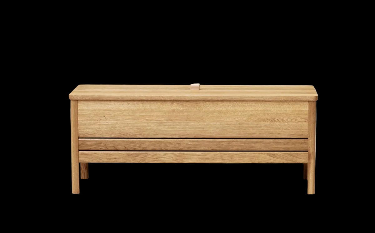 Banc avec coffre de rangement en chêne huilé 111x35x45cm - Form & Refine