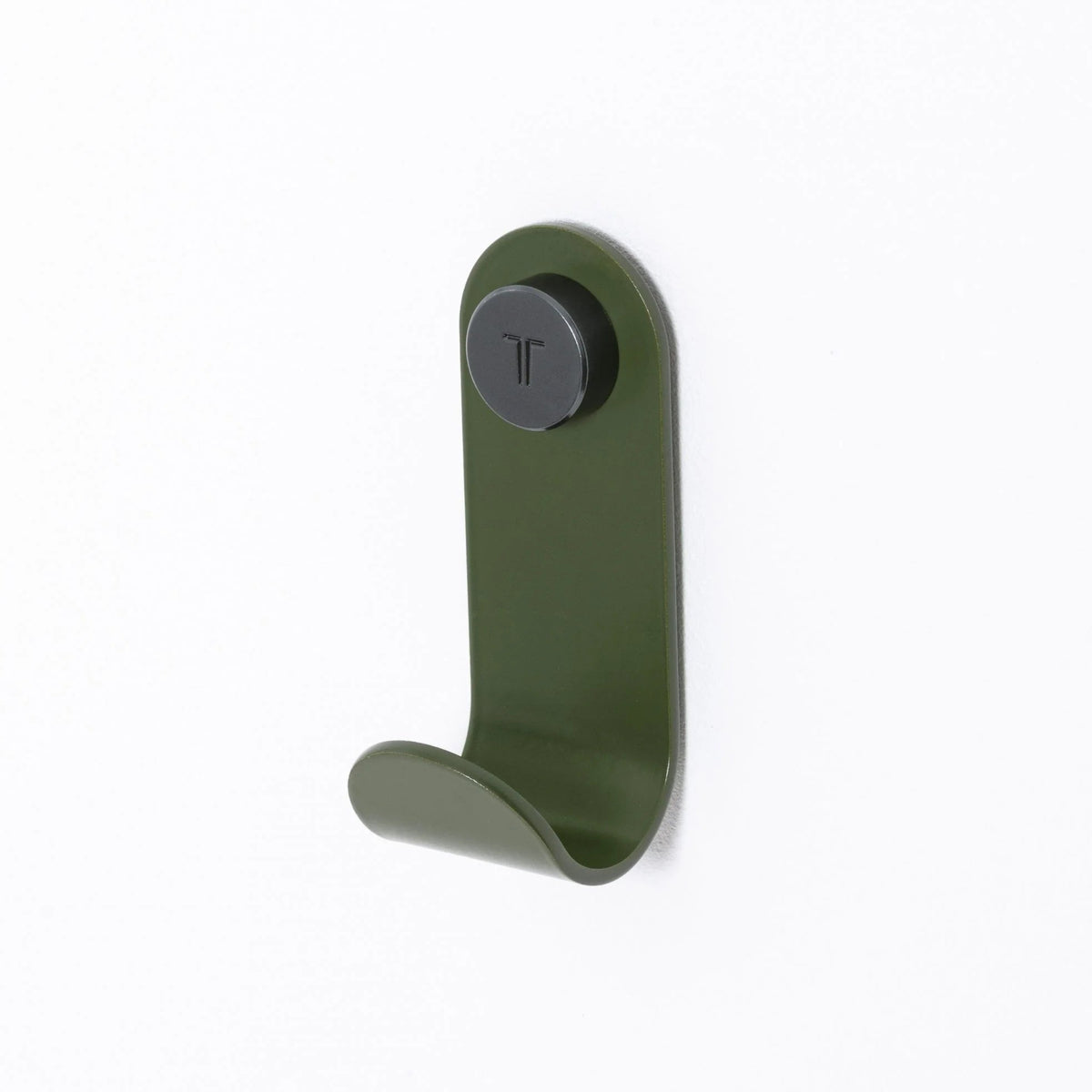 Wall hook in rosemary green powder-coated steel 15x5cm JO - TIPTOE