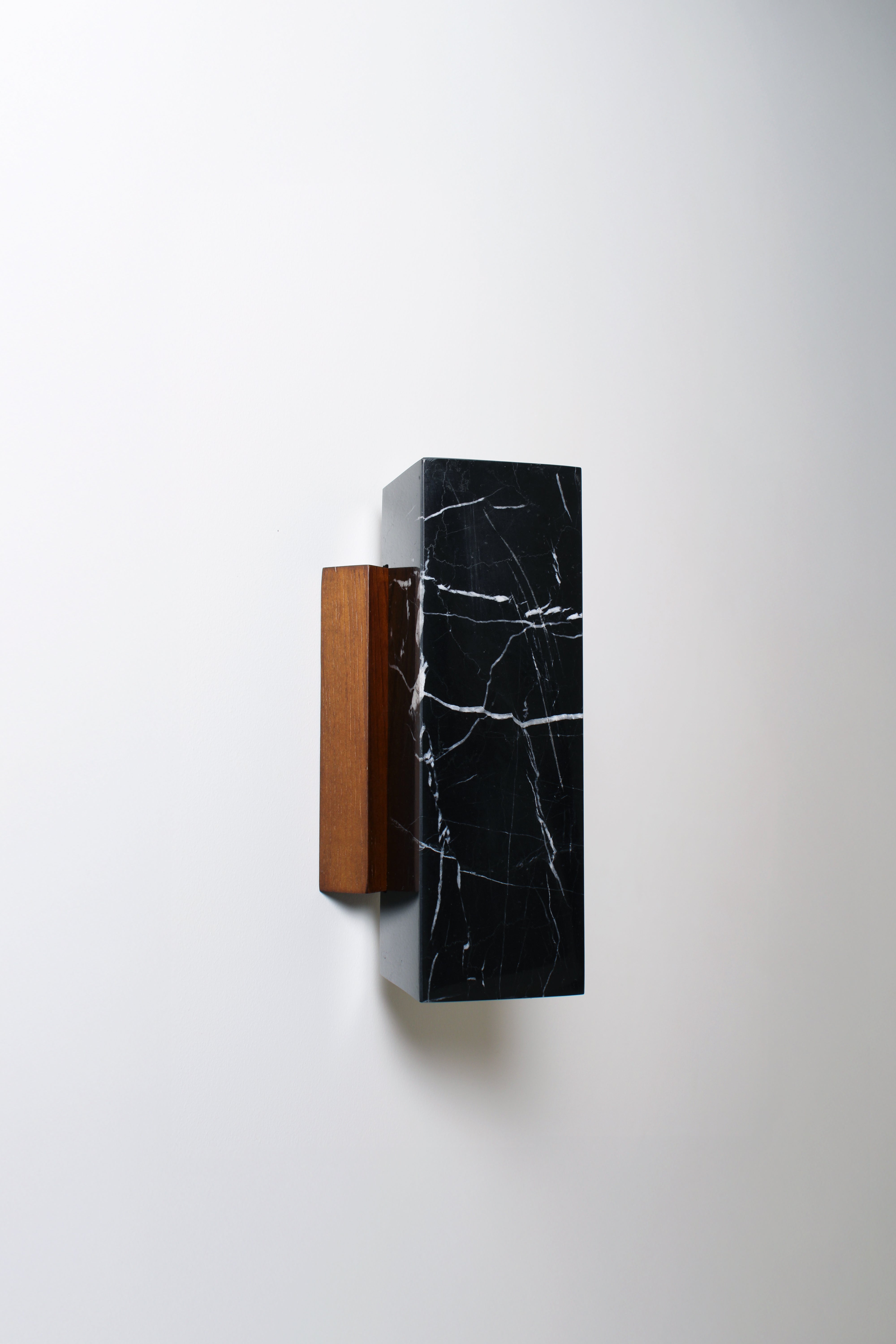Rectangular black marble wall light 8x11.5x25cm Kali - Baccaris