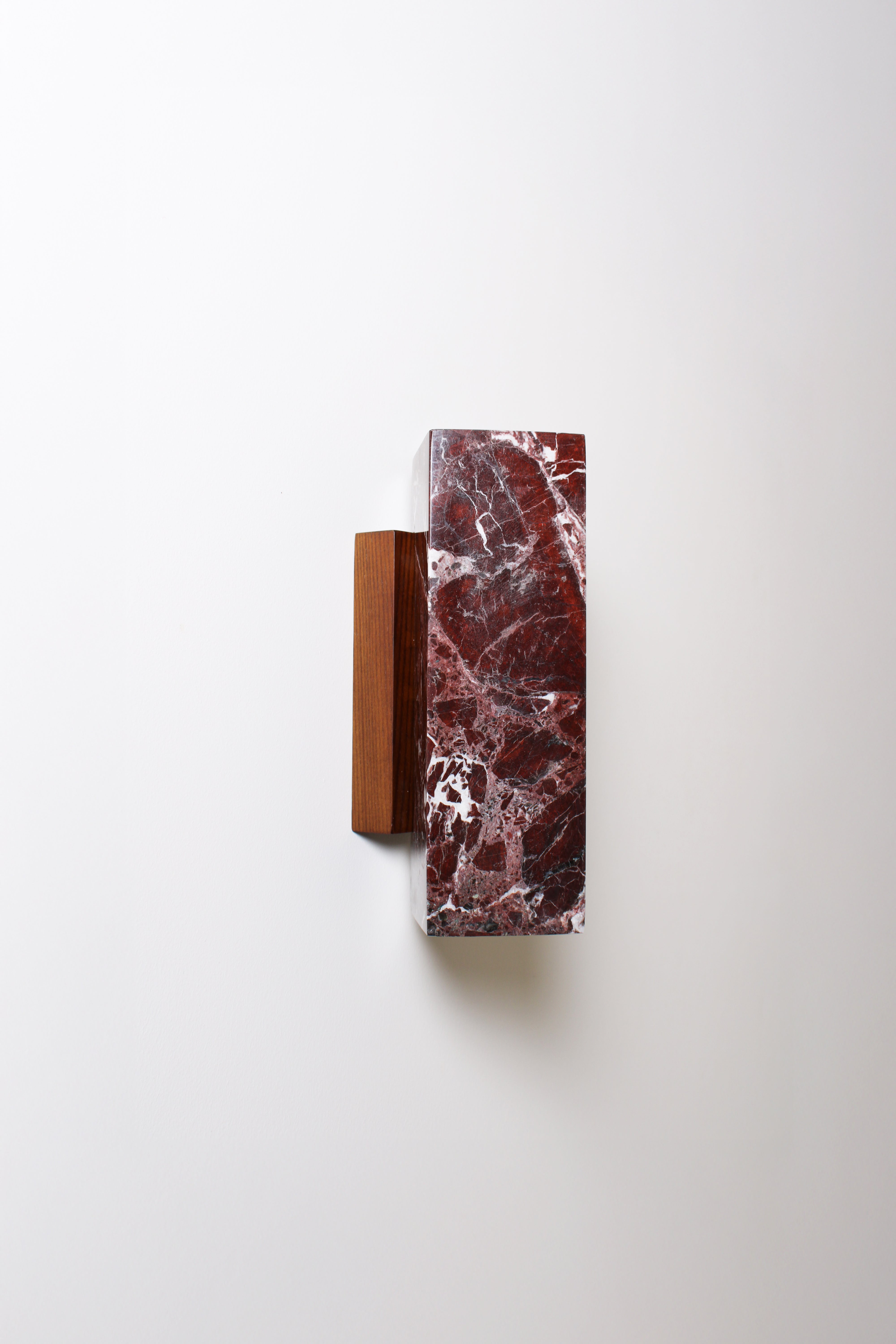 Rectangular red marble wall light 8x11.5x25cm Kali - Baccaris