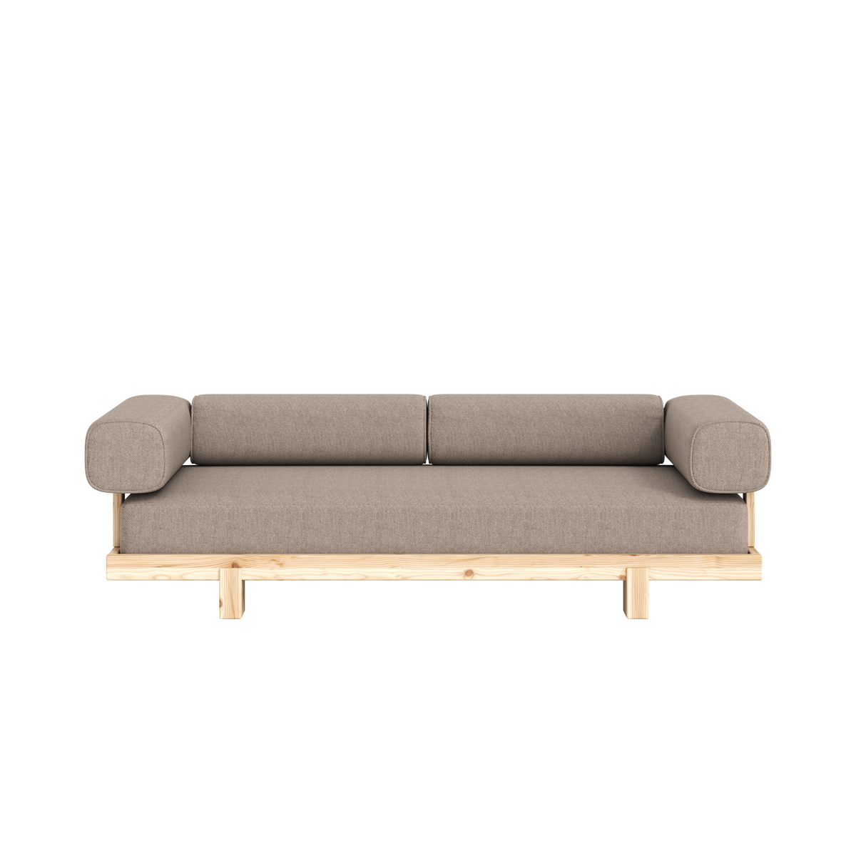 Divano letto in pino massiccio in beige 214×66cm Stay Raw - Karup Design