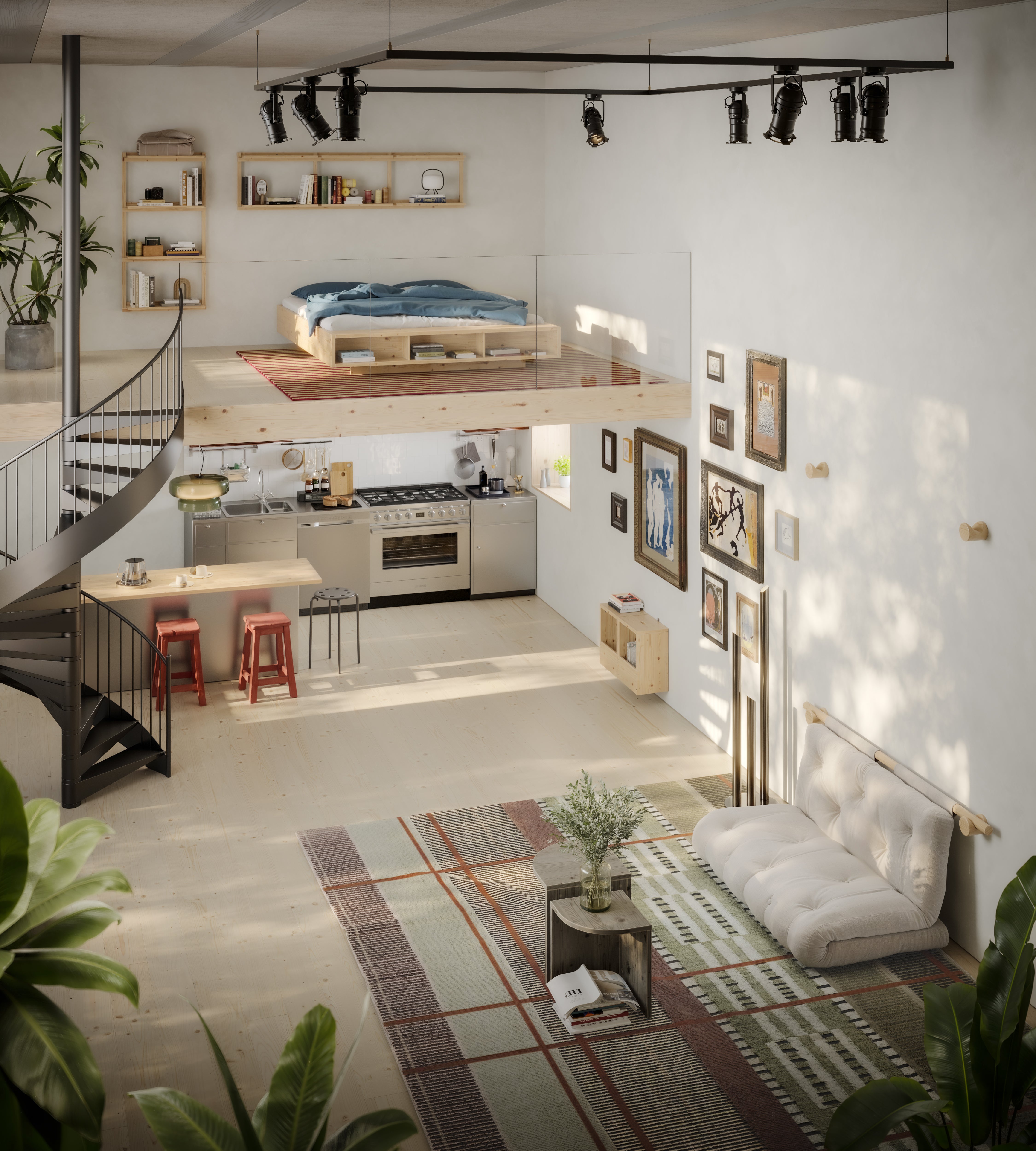 كرسي قابل للتحويل من البوليستر بلون عشبة البحر 75×200 سم Hooked - Karup Design