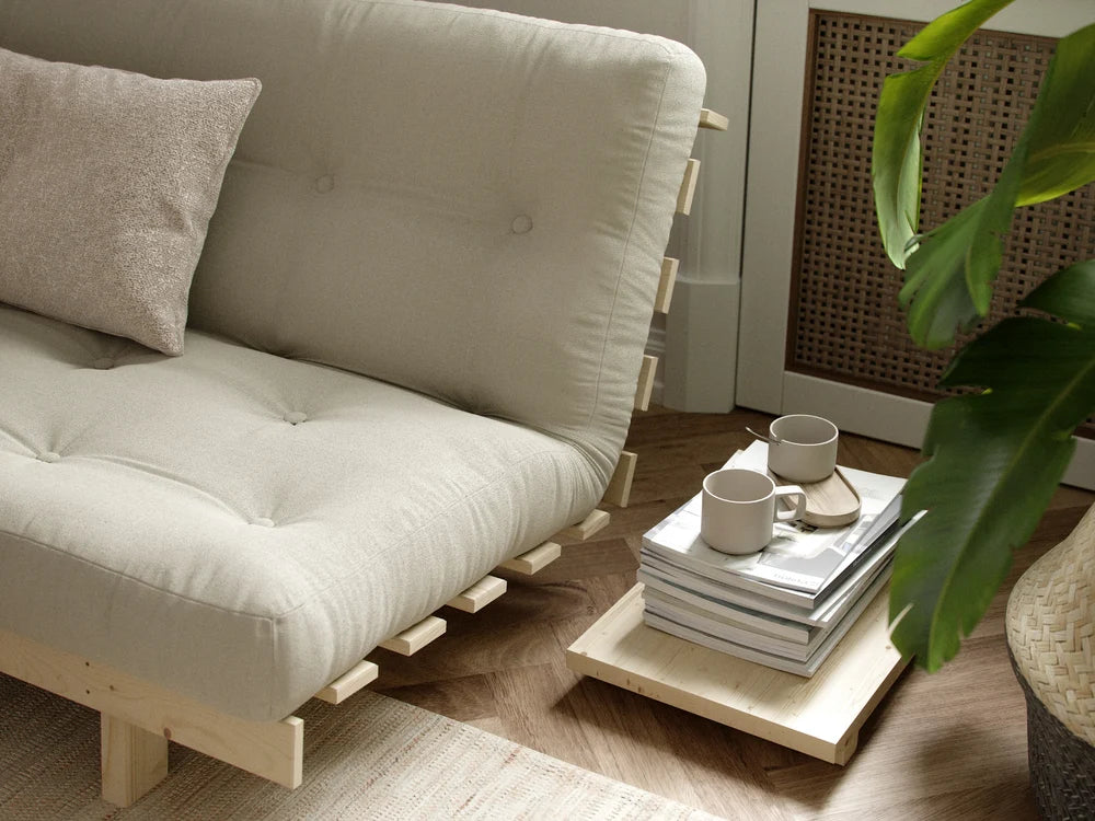 Canapé convertible en bois de pin et matelas naturel 130x200cm Lean - Karup Design