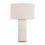 Lampe à poser en céramique laiton vieilli et céramique ivoire cannelée 48x79cm Crestwood - Hudson Valley Lighting