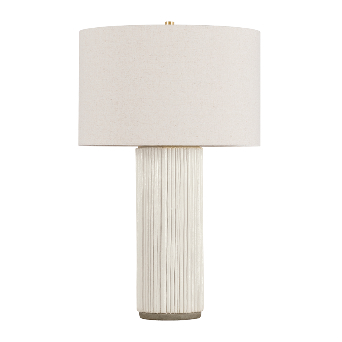 Lampe à poser en céramique laiton vieilli et céramique ivoire cannelée 48x79cm Crestwood - Hudson Valley Lighting