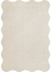 Organic wool rug White 200x300cm Scallop - Layered