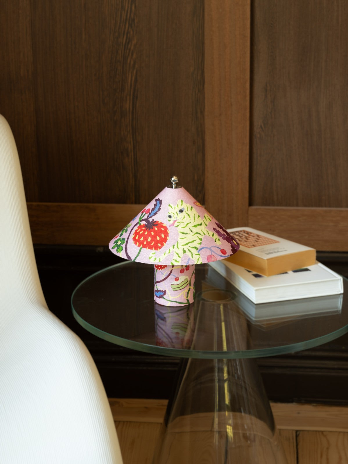 Lampe portable en lin rose 20 cm Loulou Blush Garden  - Crème Atelier