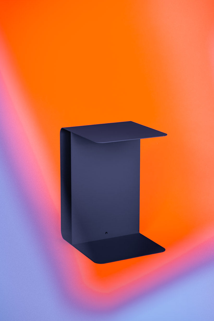 Side table in martini blue steel 60x40cm Cosmo - Metallbude