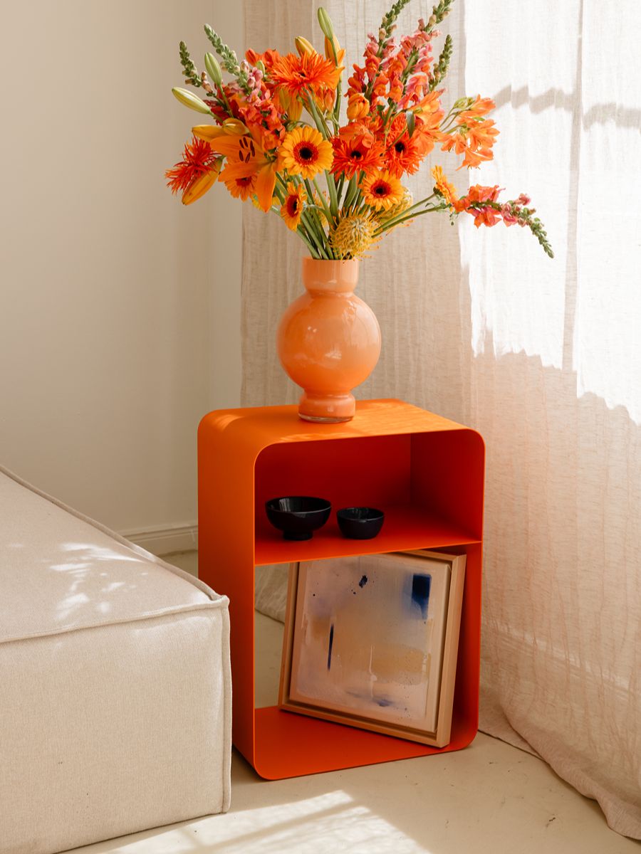 Damio blue steel bedside table 58x42x30cm - Metallbude
