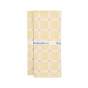 2 napkins in checked organic cotton poplin yellow and pink 45 x 45 cm - Nobodinoz