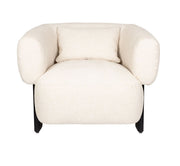 Fauteuil en velours beige et bois marron Neil - Zuiver