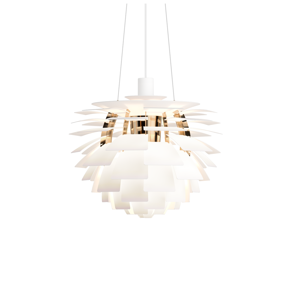 Suspension laiton métallisé et blanc doux PH ART 480 V4 - Louis Poulsen