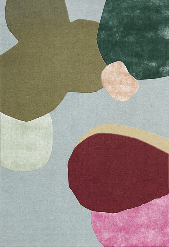 Tappeto rettangolare in lana tufted blu 300x400cm Spleeping Flower - Layered